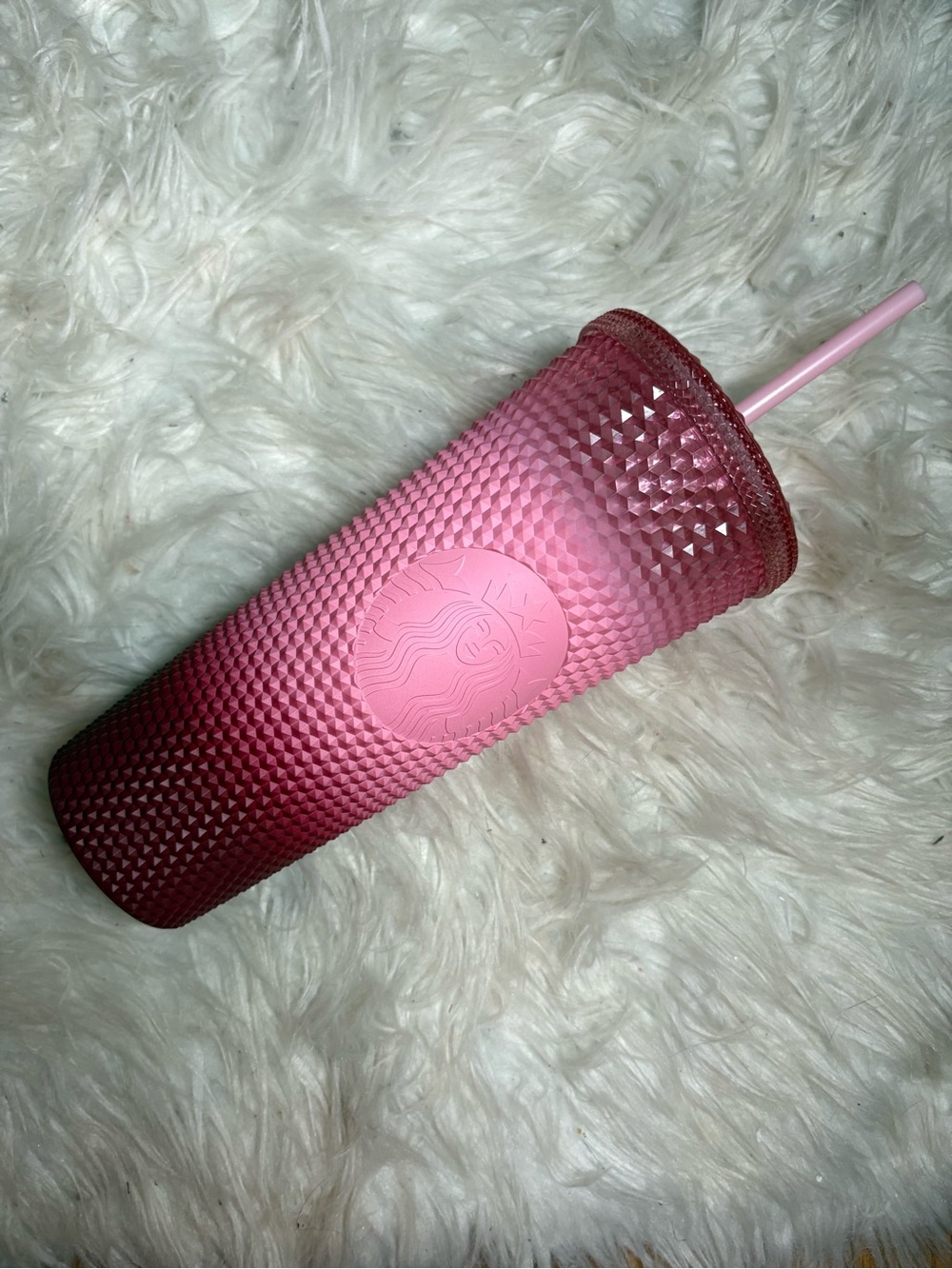 Starbucks Pink Studded Ombre Tumbler with Straw